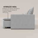 Ver imagem 4 de Sofá Cama Retrátil em Madeira Eucalipto e Linho 200cm Flórida Cinza Claro