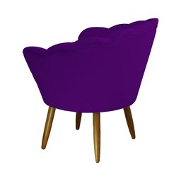 Poltrona Decorativa Pétala Pés Palito Suede Roxo - Ds Estofados - 3