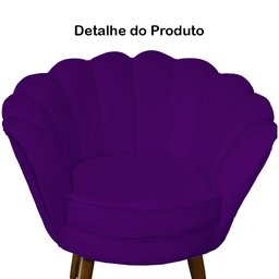 Poltrona Decorativa Pétala Pés Palito Suede Roxo - Ds Estofados - 4