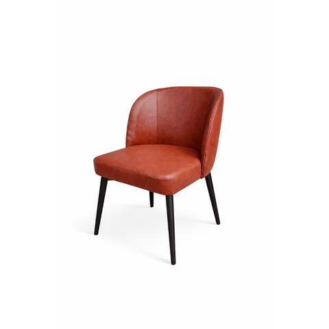 Cadeira Estofada com Encosto Anatômico 81cm em Madeira Maciça Lina Courino Marrom Oona Design Preto