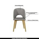 Ver imagem 3 de Kit 2 Cadeiras Decorativas Sala de Jantar Madeira Maciça Hadassa Linho Cinza/Freijó - Gran Belo