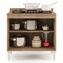 Ver imagem 3 de Balcão para Cooktop 80cm 2 Portas Flórida Castanho-preto - Lumil Móveis