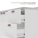 Ver mais imagens de Cozinha Pérola Modulada 3 Peças Aéreo 3 Portas e Balcão 2 Gavetas 3 Portas e Torre Yescasa Branco
