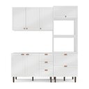 Ver imagem 3 de Cozinha Pérola Completa Modulada 3 Peças Aéreo 3 Portas e Balcão 2 Gavetas 3 Portas e Torre Quente Yescasa Branco