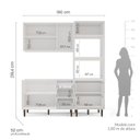 Ver imagem 4 de Cozinha Pérola Modulada 3 Peças Aéreo 3 Portas e Balcão 2 Gavetas 3 Portas e Torre Yescasa Branco