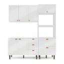 Ver imagem 3 de Cozinha Pérola Modulada 3 Peças Aéreo 3 Portas e Balcão 2 Gavetas 3 Portas e Torre Yescasa Branco