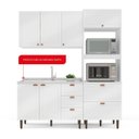 Ver imagem 5 de Cozinha Pérola Completa Modulada 3 Peças Aéreo 3 Portas e Balcão 2 Gavetas 3 Portas e Torre Quente Yescasa Branco