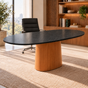 Ver imagem 1 de Mesa Escritório Oblongo Mármore São Gabriel Escovado 170x100cm