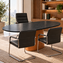 Ver imagem 3 de Mesa Escritório Oblongo Mármore São Gabriel Escovado 170x100cm