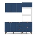 Ver imagem 3 de Cozinha Pérola Modulada 3 Peças Aéreo 3 Portas e Balcão 2 Gavetas 3 Portas e Torre Yescasa Azul