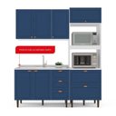 Ver imagem 5 de Cozinha Pérola Modulada 3 Peças Aéreo 3 Portas e Balcão 2 Gavetas 3 Portas e Torre Yescasa Azul