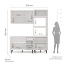 Ver imagem 4 de Cozinha Pérola Completa Modulada 3 Peças Aéreo 3 Portas e Balcão 2 Gavetas 3 Portas e Torre Quente Yescasa Azul/Branco