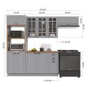 Ver imagem 4 de Cozinha Modulada Completa Americana 100% MDF 270cm com Rodapé Provence Multimóveis Crink-CPL019