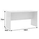 Ver imagem 3 de Escrivaninha Home Office para Trabalho e Estudo 136 cm Berlin - Branco