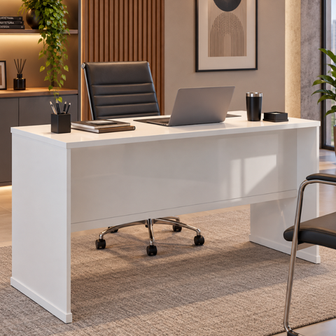 Escrivaninha Home Office para Trabalho e Estudo 136 cm Berlin - Branco