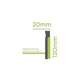 Kit com 10 Barras Rodapé de Poliestireno 12cm X 15mm Sobrepor Frisado 24m - 5