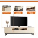 Ver imagem 5 de Rack para TV até 75 Polegadas Pés Industrial com 2 Portas Austin Off White