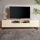 Ver imagem 1 de Rack para TV até 75 Polegadas Pés Industrial com 2 Portas Austin Off White