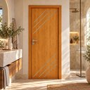 Ver imagem 1 de Porta Frisada R30K 210x80 Madeira MDF Pronta Instalar:Cerejeira