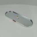 Ver imagem 5 de Bandeja Decorativa de Metal Prata 1x35x12cm Servir Mesa Organizar Café Aparador