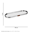 Ver imagem 7 de Bandeja Decorativa de Metal Prata 1x35x12cm Servir Mesa Organizar Café Aparador