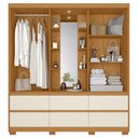 Ver imagem 4 de Guarda Roupa Casal 193cm 2 Portas Selene Cinamomo/Off a02 - Mpozenato