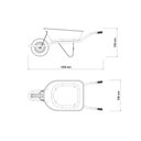 Ver imagem 2 de Carrinho de Mão Tramontina com Caçamba Funda Plástica Laranja 55 L, Braço Metálico e Pneu Maciço Tra