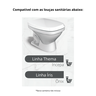 Assento Tampa para Vaso Sanitário Almofadado Decorado Quadra Compatível Thema Branco Durín - 3