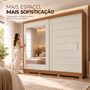 Ver imagem 6 de Guarda-Roupa Veneza 2 Portas de Correr com Espelho 8 Gavetas 100% MDF 264cm