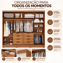 Ver imagem 4 de Guarda-Roupa Veneza 2 Portas de Correr com Espelho 8 Gavetas 100% MDF 264cm