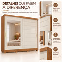 Ver imagem 5 de Guarda-Roupa Veneza 2 Portas de Correr com Espelho 8 Gavetas 100% MDF 264cm