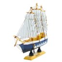 Ver imagem 1 de Miniatura Barco Navio de Madeira Veleiro Decorativo – 22cm