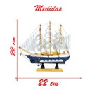 Ver imagem 2 de Miniatura Barco Navio de Madeira Veleiro Decorativo – 22cm