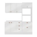 Ver imagem 3 de Cozinha Pérola com Rodapé e Tampo 190 cm 3 Peças Yescasa Branco