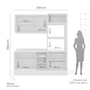 Ver imagem 4 de Cozinha Pérola com Rodapé e Tampo 3 Peças Aéreo 3 Portas e Balcão 2 Gavetas 3 Portas e Torre Quente 