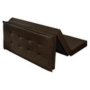 Ver imagem 3 de Puff Recamier Casal Marrom Estofado D23 que Vira Cama para Quarto Sala com Bau