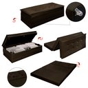 Ver mais imagens de Puff Recamier Casal Marrom Estofado D23 que Vira Cama para Quarto Sala com Bau