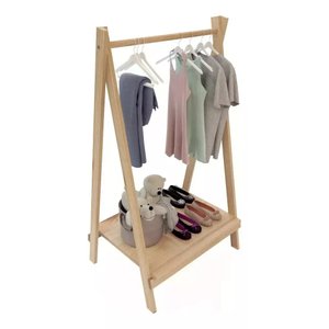 Cabideiro Montessoriano Arara Roupas Infantil Madeira Pinus 4 Ever