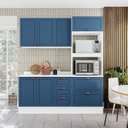 Ver imagem 1 de Cozinha Pérola com Rodapé e Tampo 3 Peças 190 cm Yescasa Azul