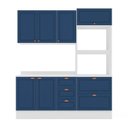 Ver imagem 3 de Cozinha Pérola com Rodapé e Tampo 3 Peças 190 cm Yescasa Azul
