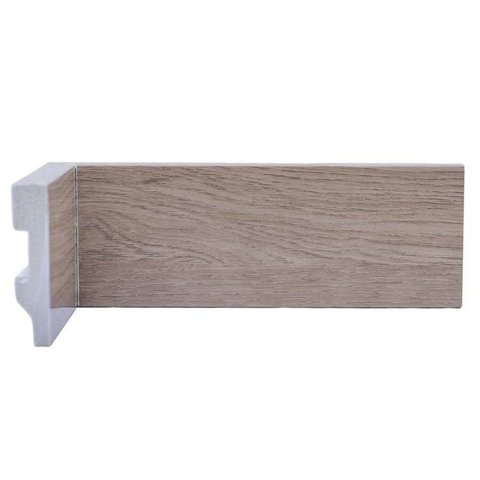 Kit com 3 Barras Rodapé de Poliestireno 7CMX15MM Liso Wood 7,2m Marrom/Madeira de Noz Graddus