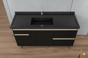 Ver imagem 2 de Gabinete Cozinha Mdf 1,44m Elegance com 5 Pés e Amplo Espaço:preto