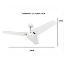 Ver imagem 6 de Ventilador de Teto Natuvent Callis no Light 3 Pás Madeira Preto 220v