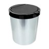 Lixeira Cesto 10 Litros Tampa Click Label Redonda Cor Prata Inox - 1