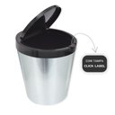 Ver imagem 3 de Lixeira Cesto 10 Litros Tampa Click Label Redonda Cor Prata Inox