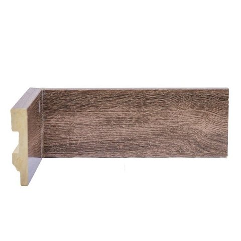 Kit com 3 Barras Rodapé de Poliestireno 7CMX15MM Liso Wood 7,2m Marrom/Pinus