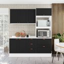 Ver imagem 2 de Cozinha Pérola com Rodapé e Tampo 3 Peças Aéreo 3 Portas e Balcão 2 Gavetas 3 Portas e Torre Quente