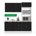Ver imagem 5 de Cozinha Pérola com Rodapé e Tampo 3 Peças Aéreo 3 Portas e Balcão 2 Gavetas 3 Portas e Torre Quente