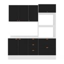 Ver imagem 3 de Cozinha Pérola com Rodapé e Tampo 3 Peças Aéreo 3 Portas e Balcão 2 Gavetas 3 Portas e Torre Quente