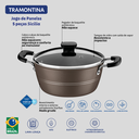 Ver imagem 4 de Jogo de Panelas Sicília 5 Peças Alumínio Avelã Tramontina 20499615